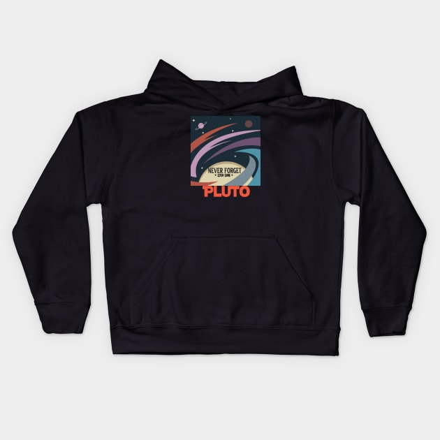 Funny Pluto Never Forget 1930-2006 - Never Forget Pluto Planet Funny Vintage Space Science Gift Kids Hoodie by wiixyou